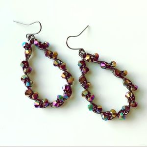 Crystal Wire Wrapped Earrings Pierced